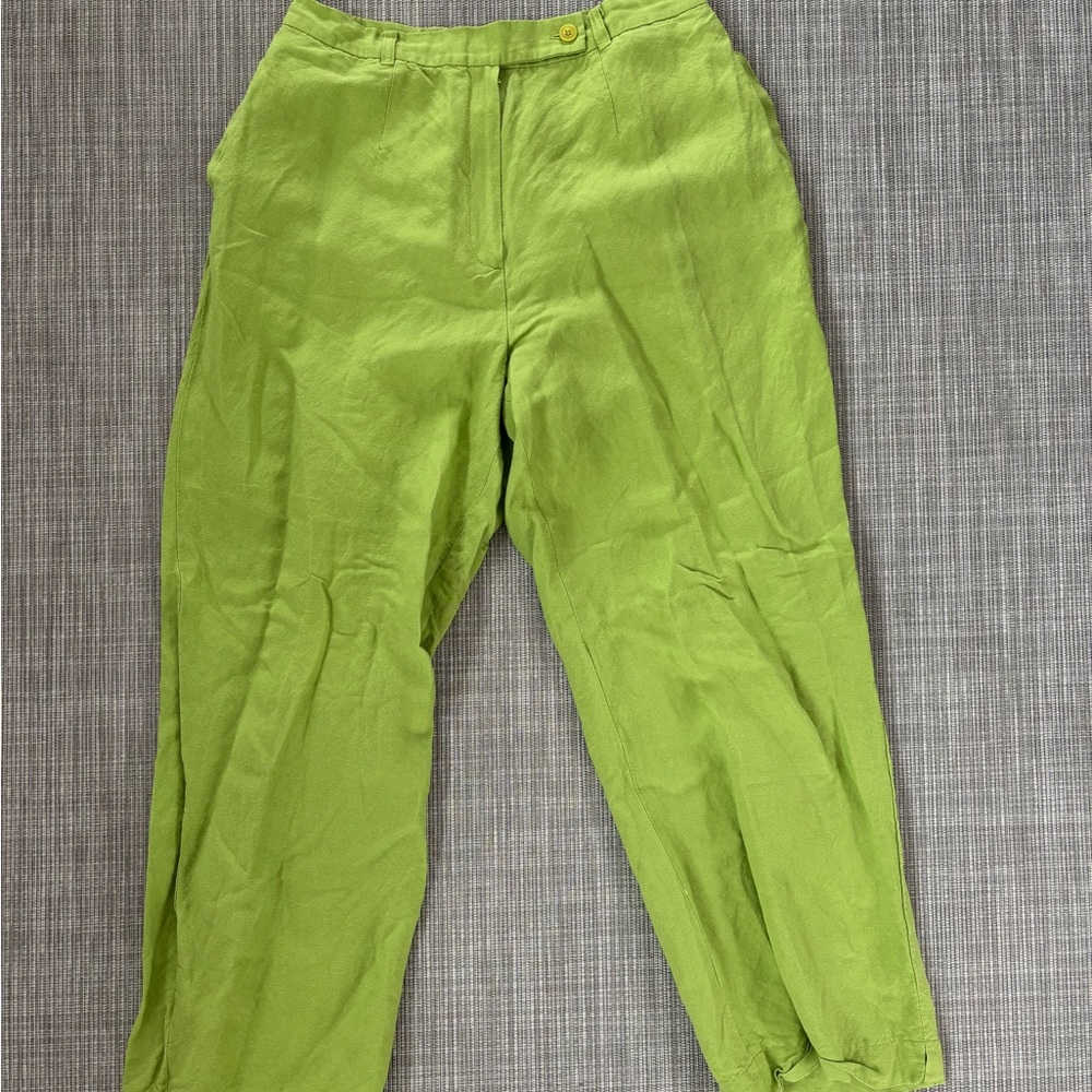 Vintage Women’s Green Capri Linen Pants
